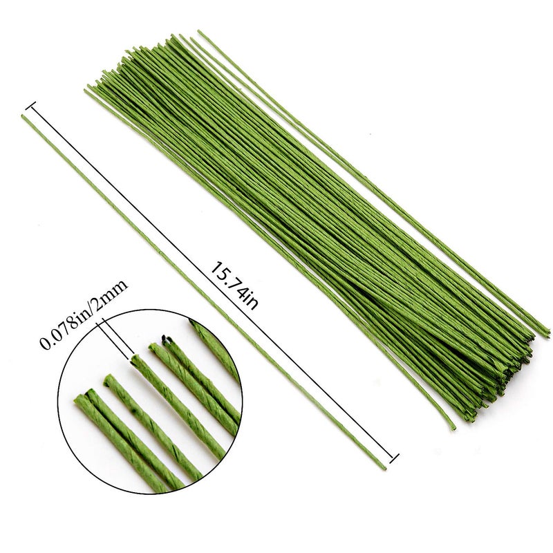 KINJOEK 400 Counts 16 Inch Floral Wire,14 Gauge Floral Stem Wire for DIY Floral Arrangements and Decorations - Image 3